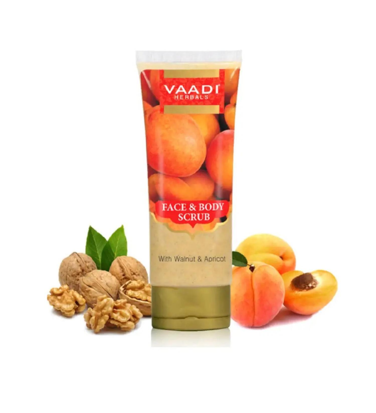 Vaadi Herbals Vaadi Apricot Body and Face Scrub 110g. For mature sensitive and dehydrated skin.