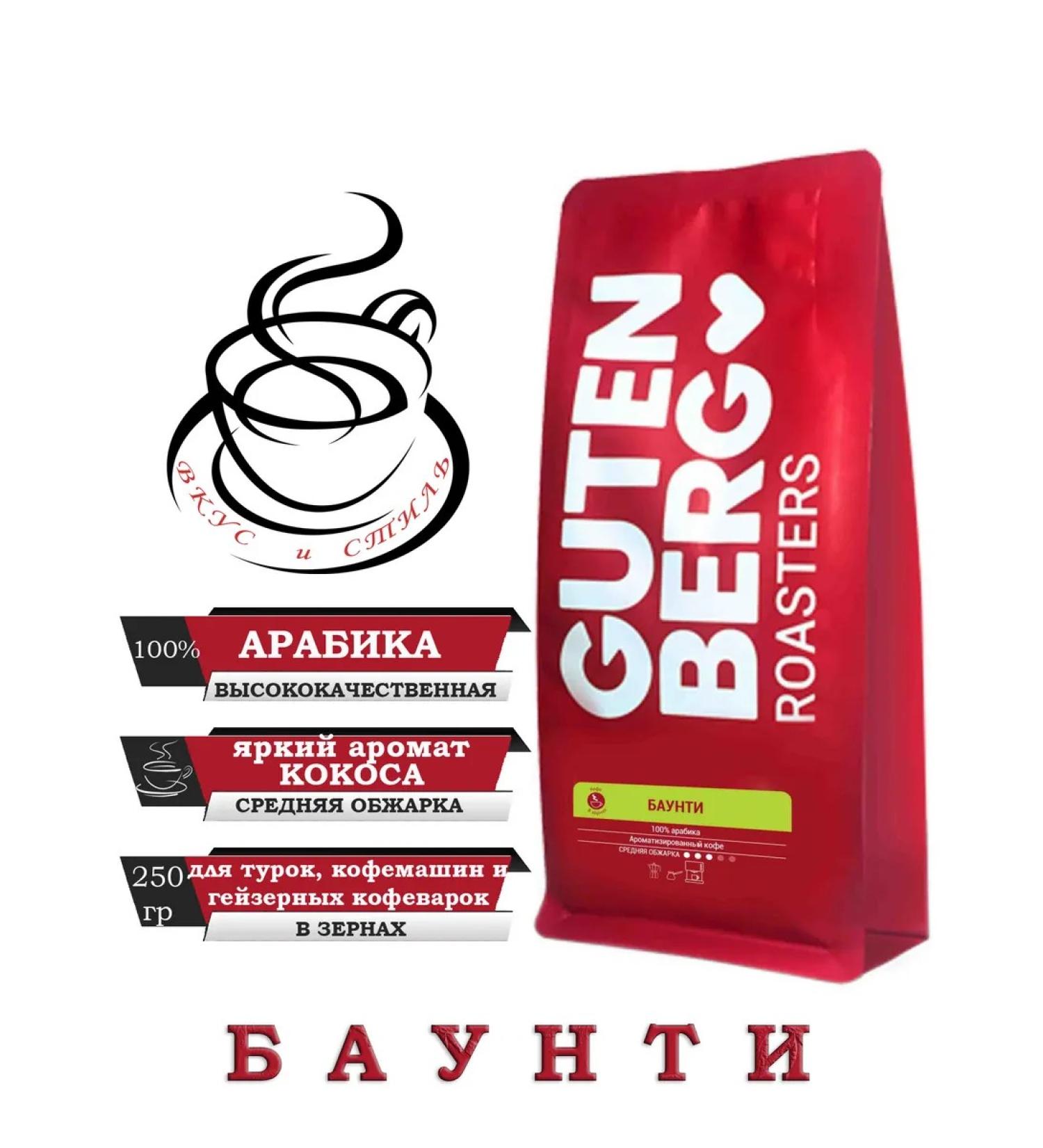 Gutenberg Coffee in Bounty grains Aroma 250g - Buy Online on GoSupps.com