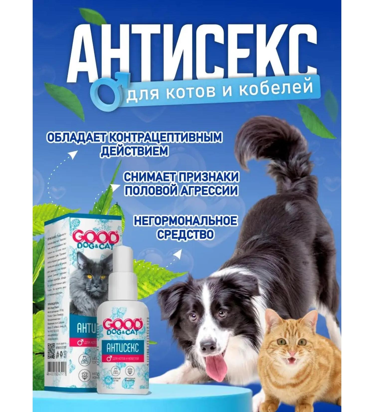GOOD DOG & CAT Drops sedatives for cats and males Antisex 50ml - Buy Online on GoSupps.com