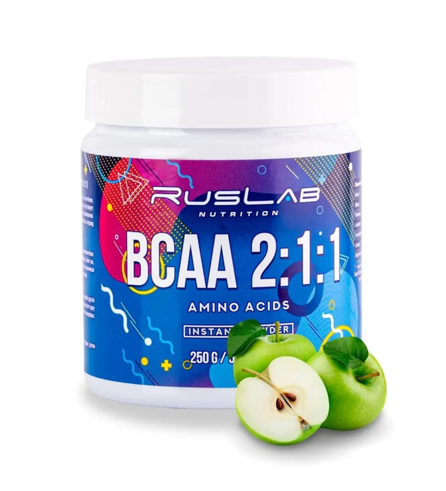 Ruslabnutrition Amino acid BCAA 2 1 1 (250 gr) green apple - Buy Online on GoSupps.com