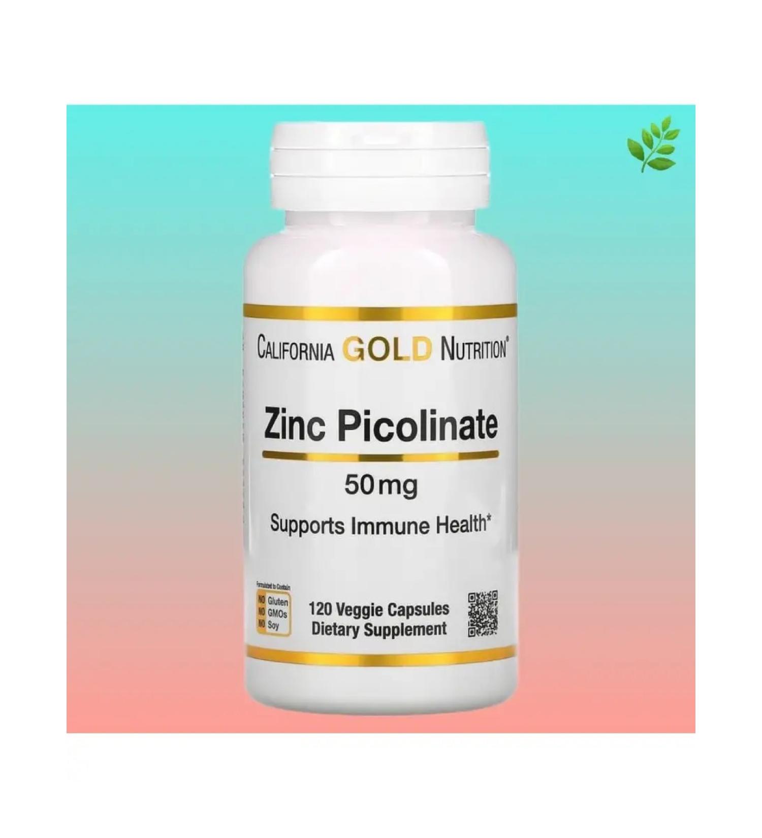 California Gold Nutrition Picoline zinc 50 mg 120 capsules