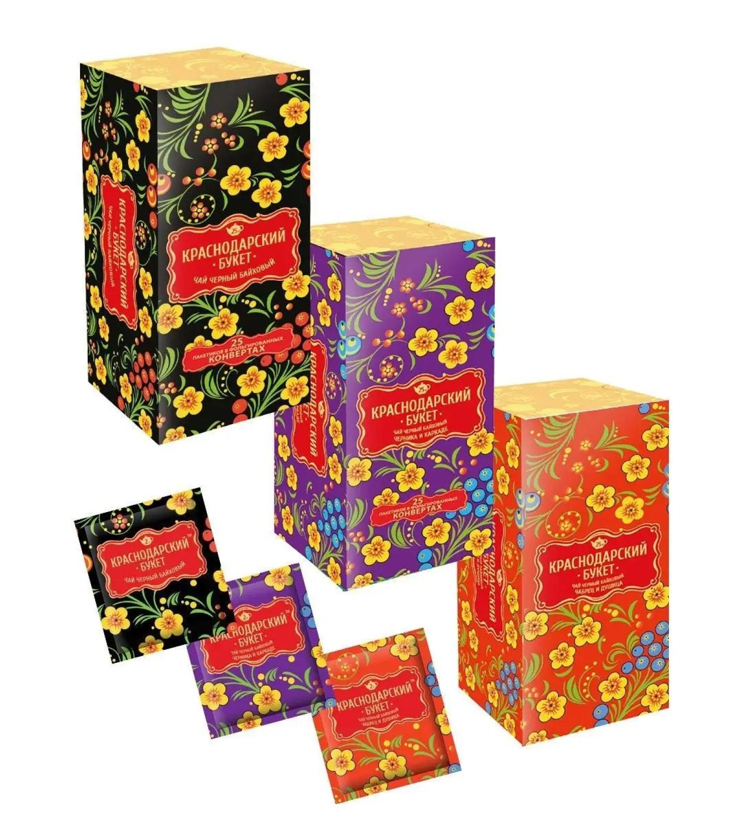 KRASNODAR BOUQUET Set of black tea black thyme oregano blueberry karkade