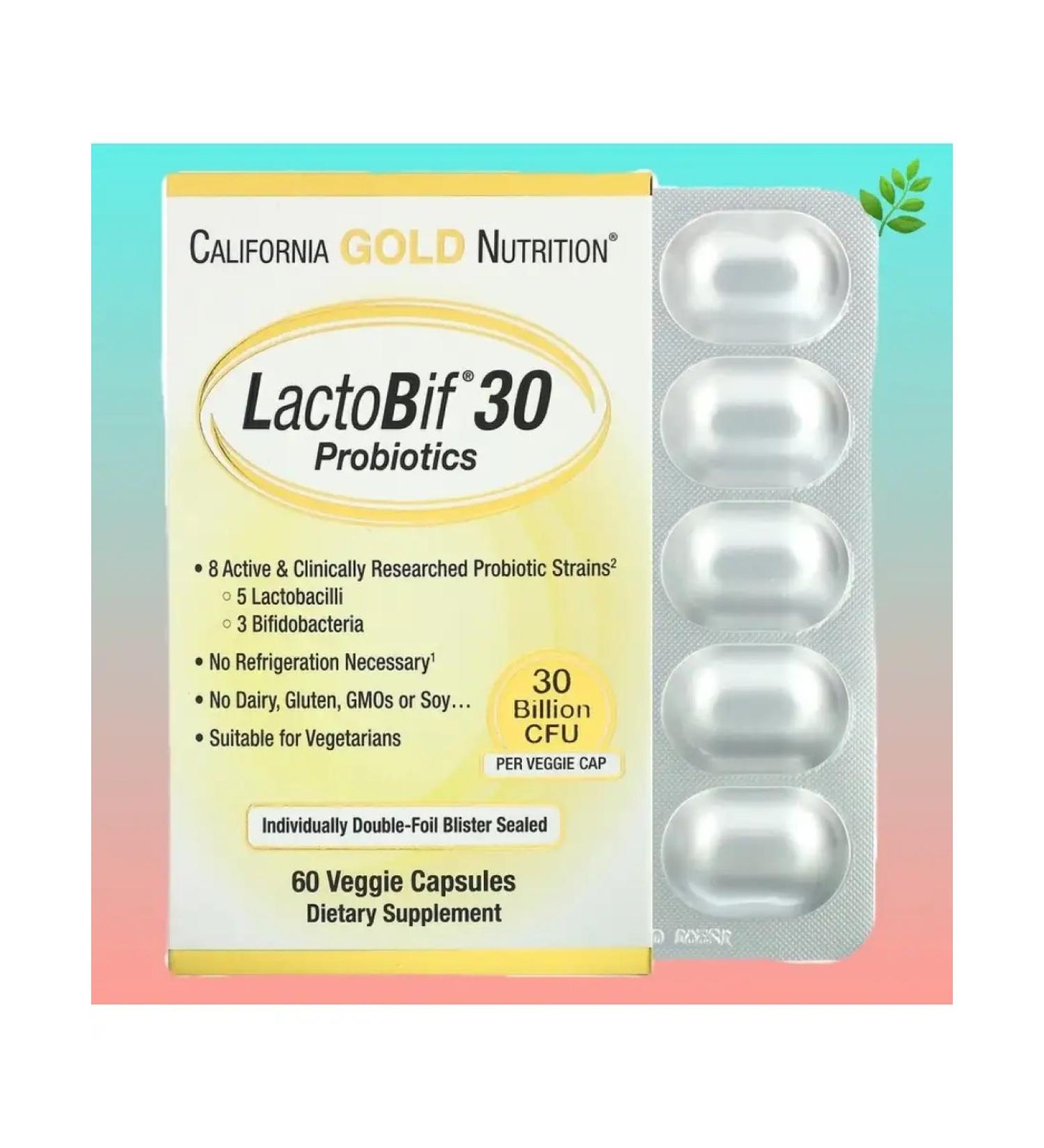 California Gold Nutrition Lactobif probiotics 30 billion