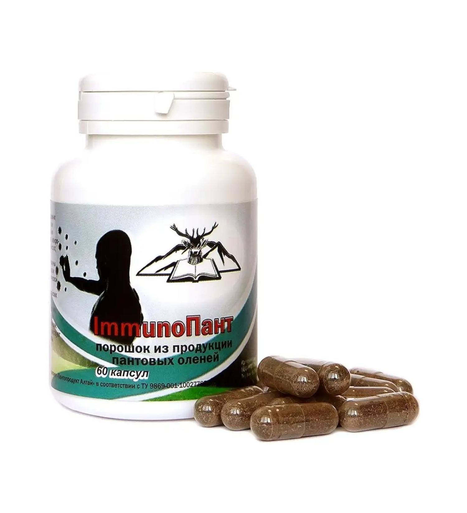 Pantogorye "Immunopant" general strengthening (60 capsules) 1 - Buy Online on GoSupps.com