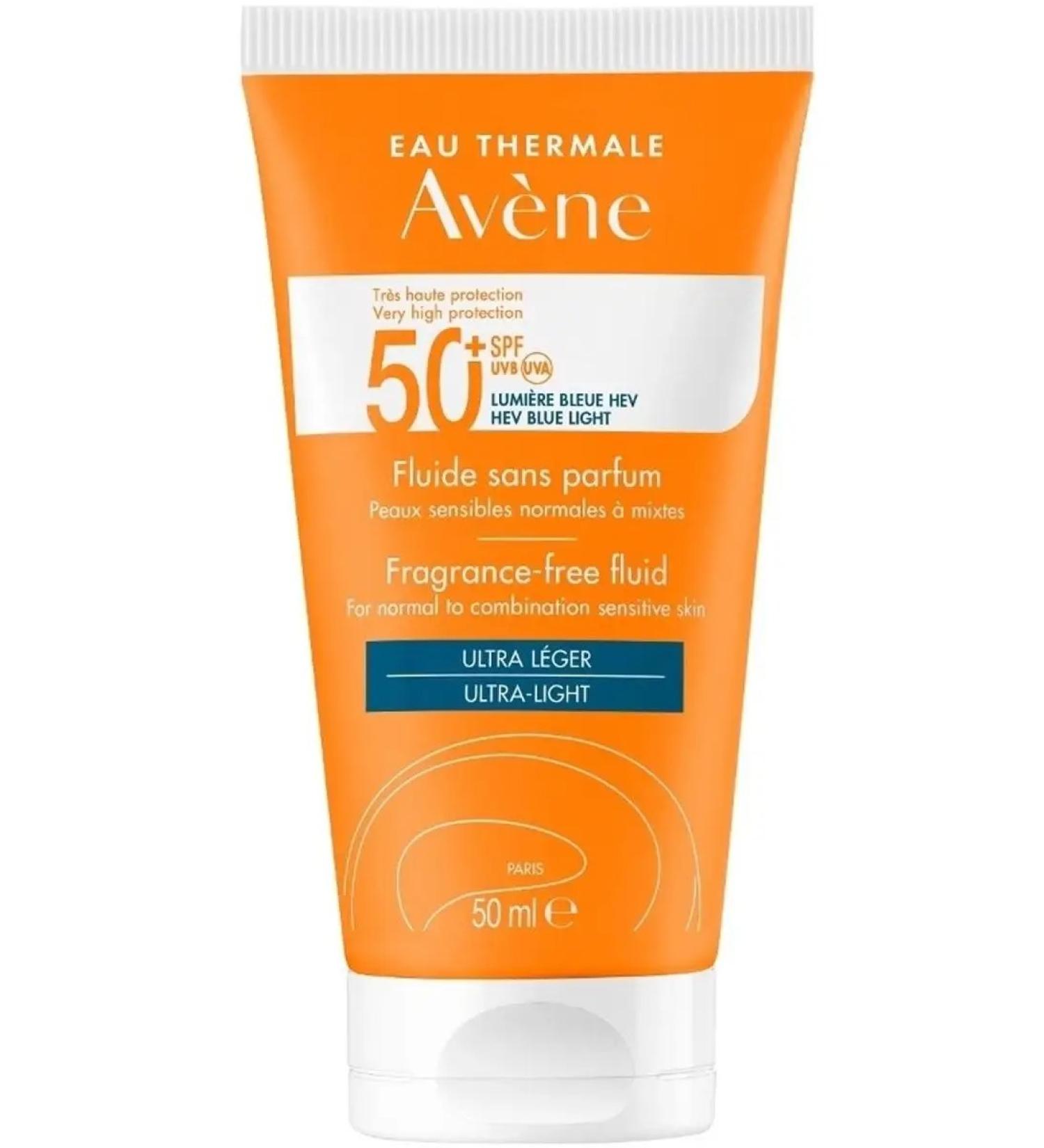 AVENE Sunflower Cream Fluid Ultra-Light Solaire Fluid SPF 50+ - Buy Online on GoSupps.com