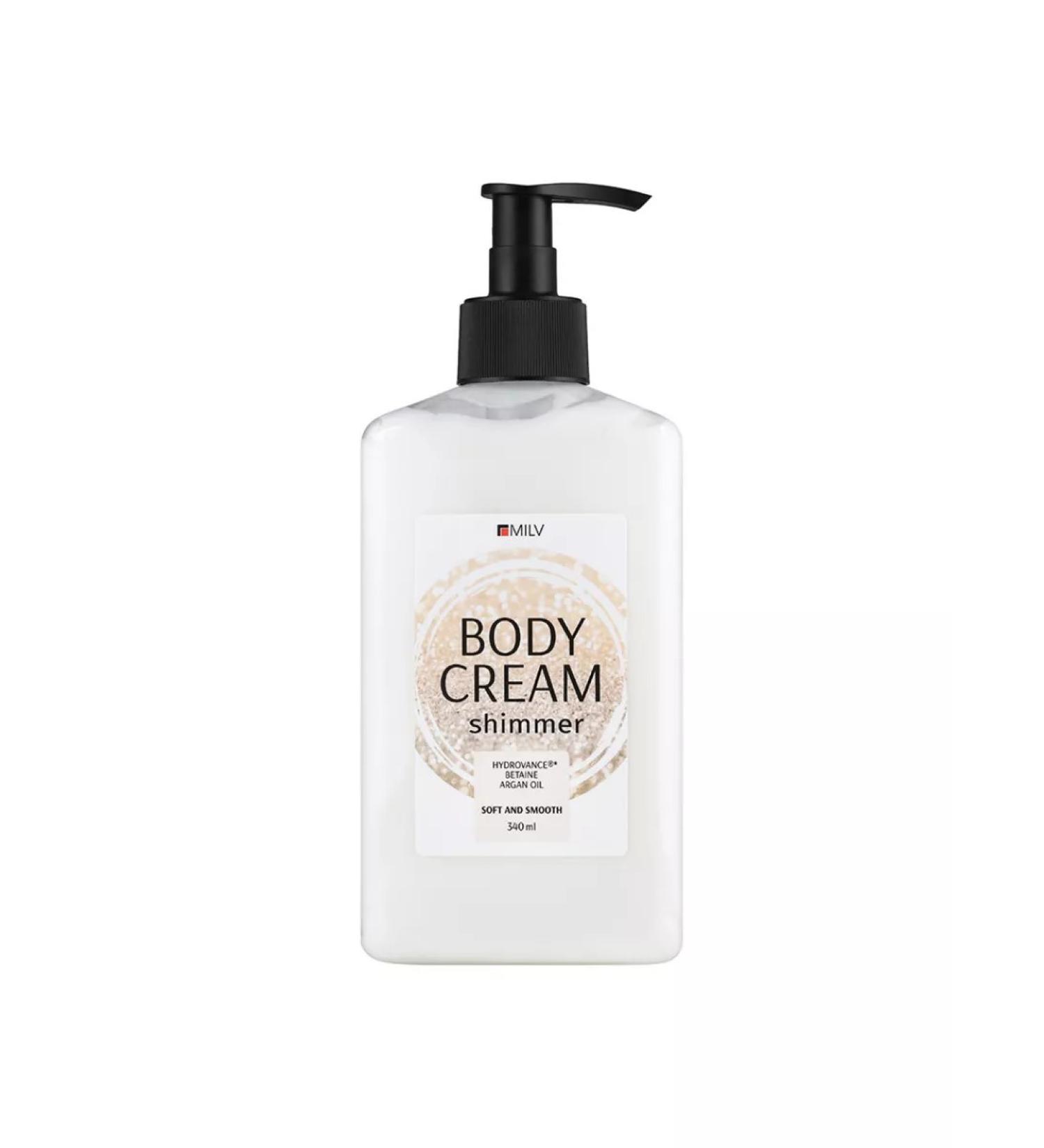 MILV Body cream moisturizing softening with sparkles 340 ml - Buy Online on GoSupps.com