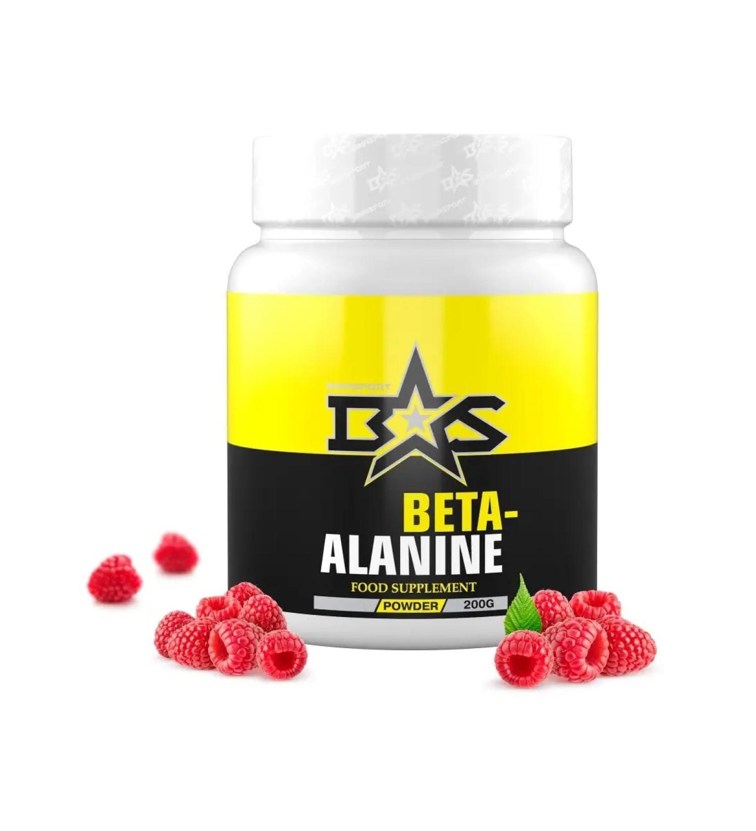 Binasport Beta-Alanin "Beta Alanine Powder" 200 g with raspberry taste - Buy Online on GoSupps.com