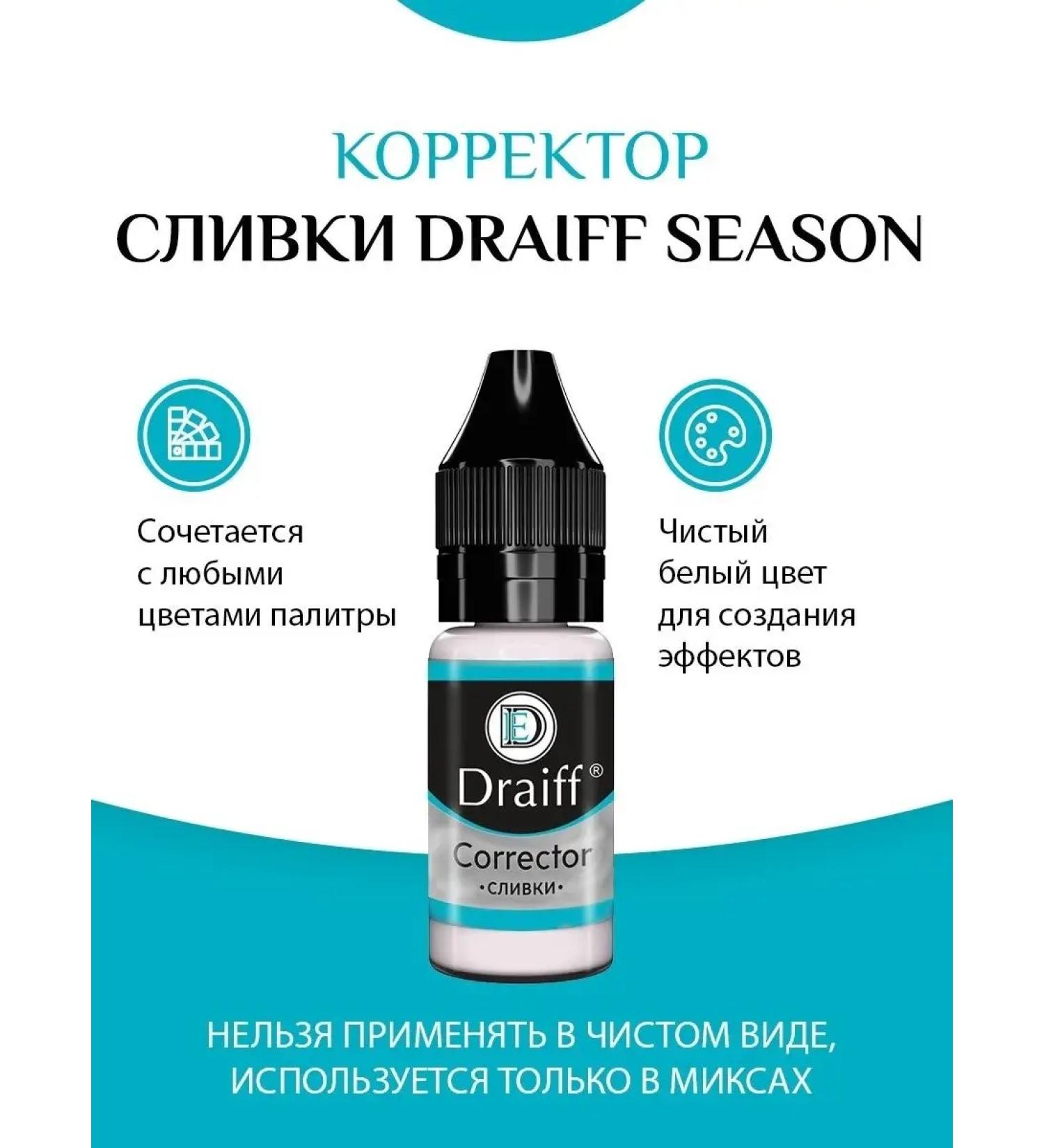 Permanent Makeup Pigments for Lips and Eyebrows 6 ml / Corrector / Draiff - Buy Online on GoSupps.com