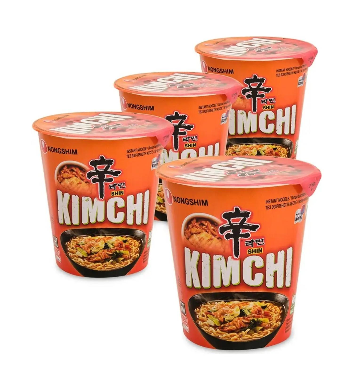 Asian food Lapsha nongsham with kimchi (kimchi) in a cup of 4pcs of 75g Korea - Buy Online on GoSupps.com