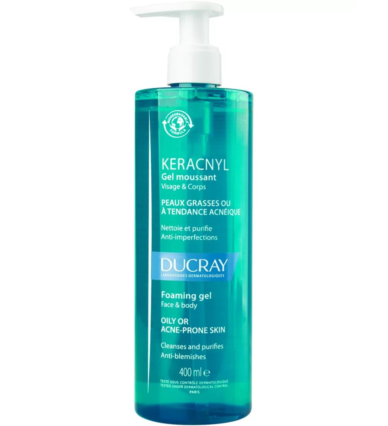DUCRAY Cleaning face and body gel Keracnil Keracnyl 400 ml - Buy Online on GoSupps.com