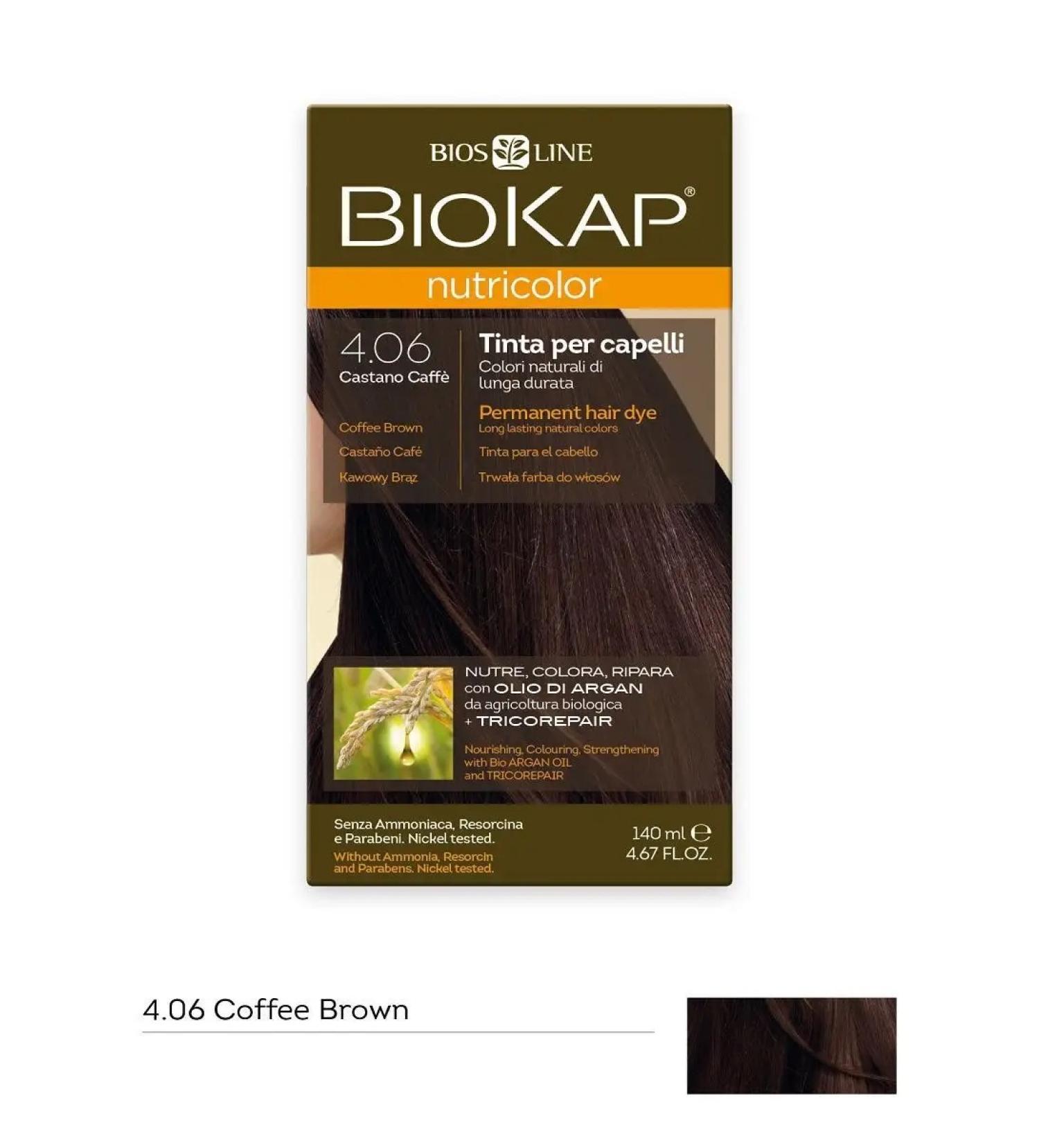 BioKap Hair dye coffee-brown tone 4.06 - Buy Online on GoSupps.com