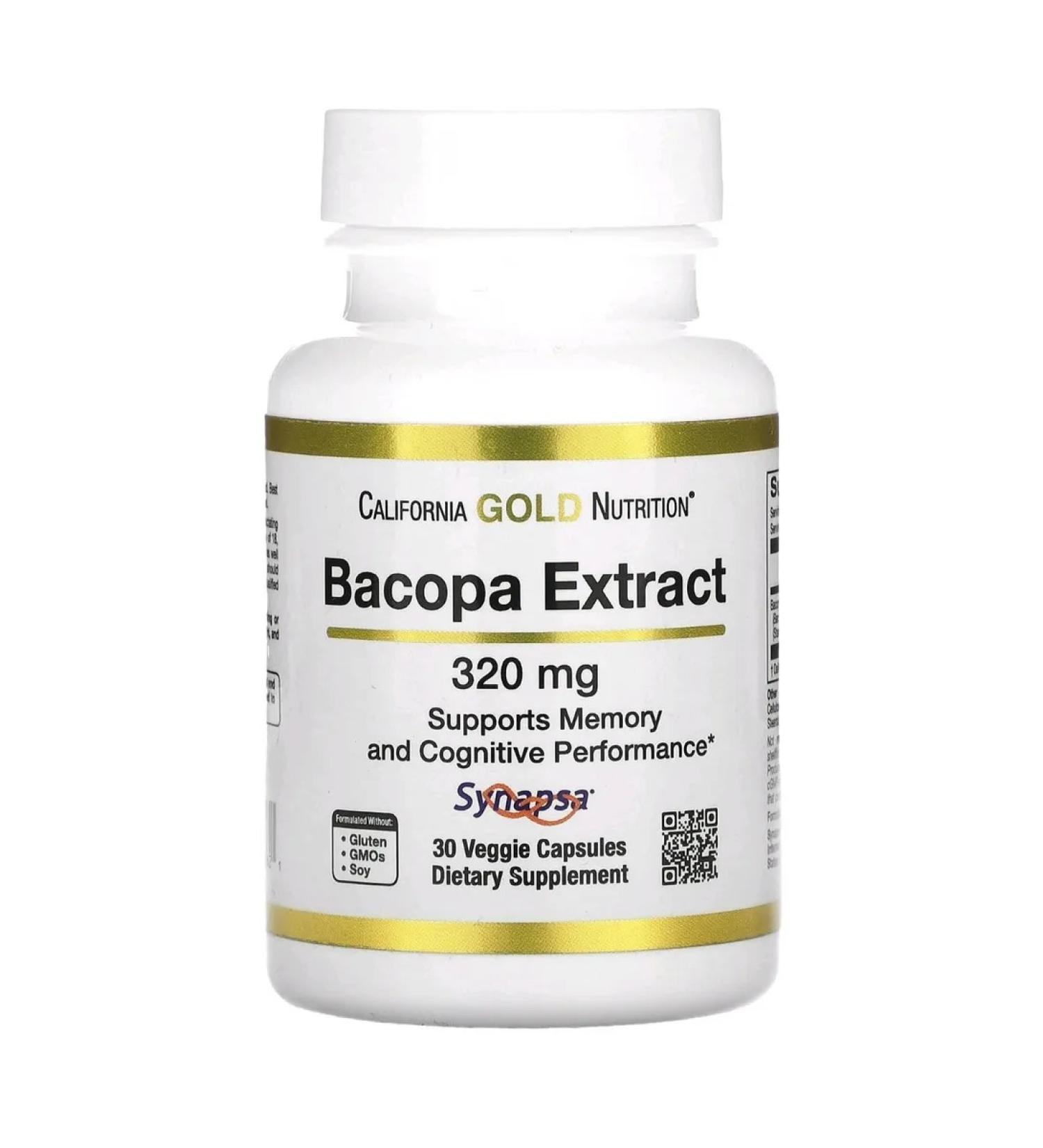 California Gold Nutrition Bacopa extract 320 mg 30 capsules - Buy Online on GoSupps.com