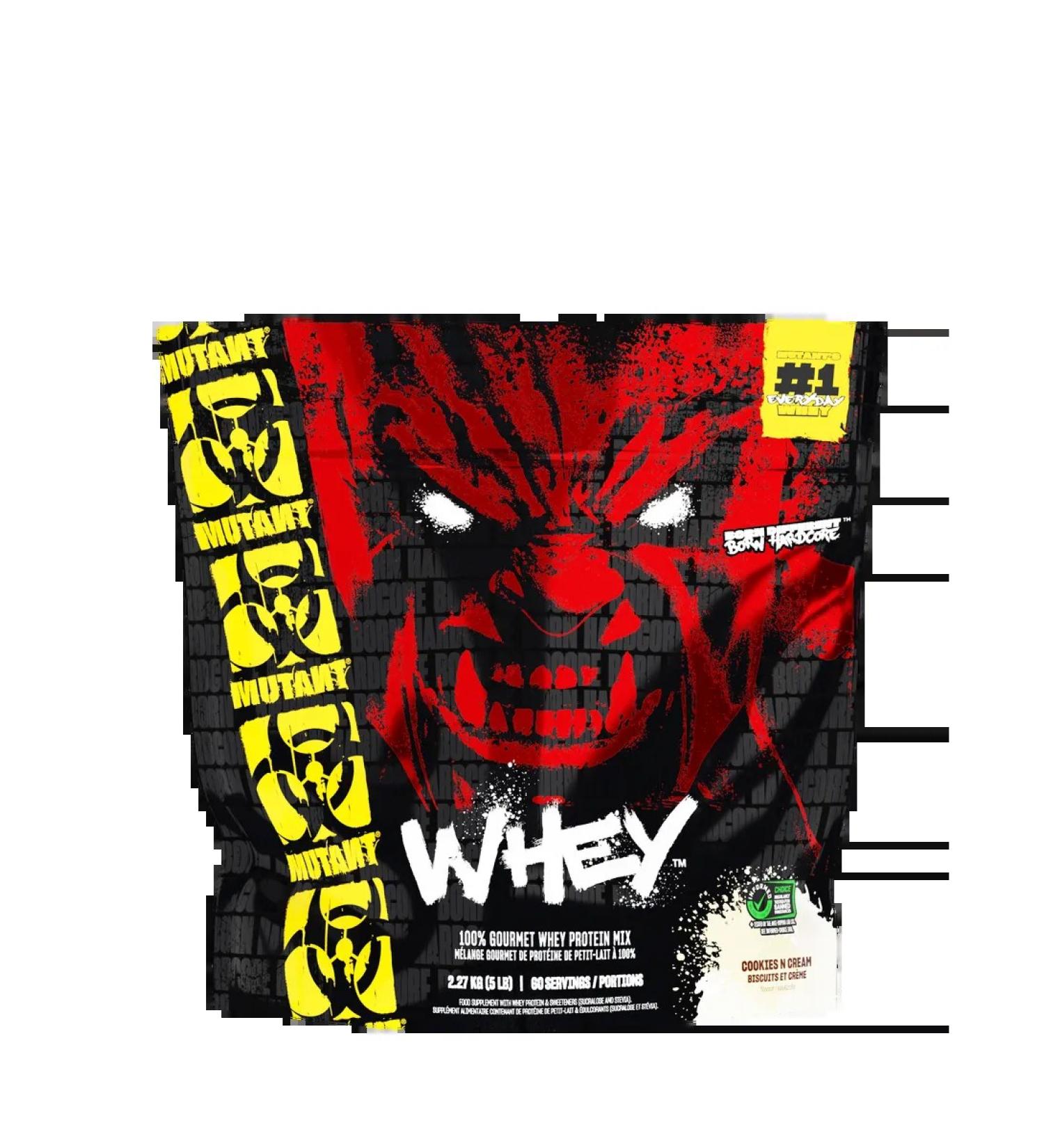 Mutant Whey protein 2270 g - cookies with cream - Buy Online on GoSupps.com