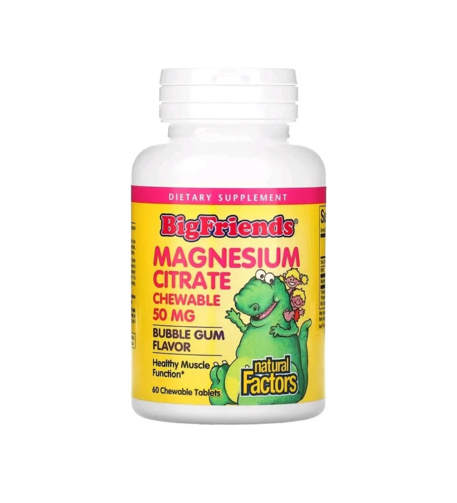 Natural Factors Citrate magnesium children's taste chewing gum 60pcs - Buy Online on GoSupps.com