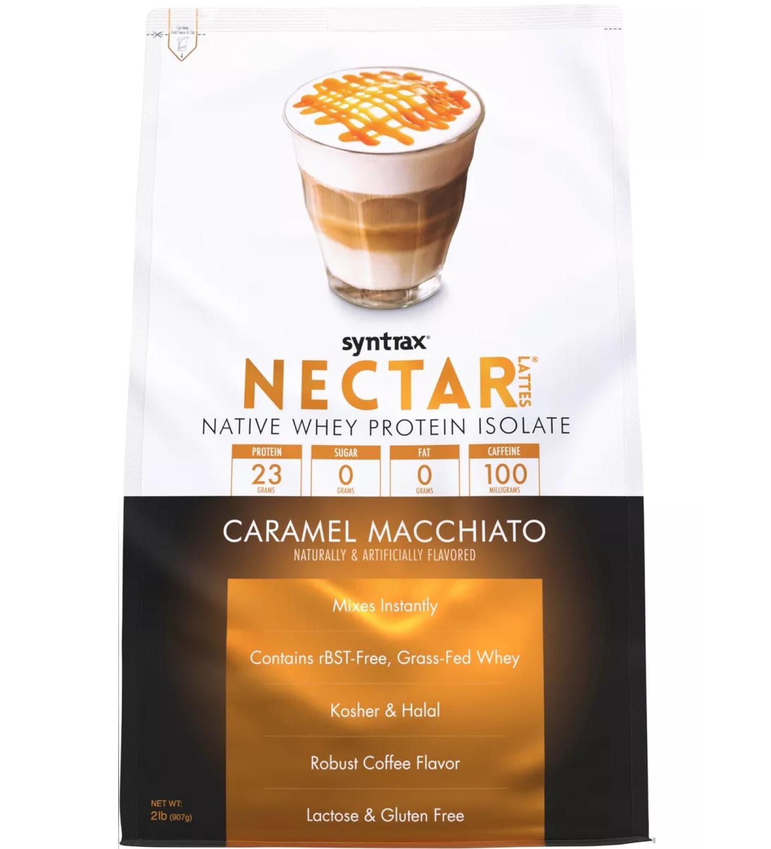 SYNTRAX Protein Nectar Lattes 907 g - Karamel Machiato - Buy Online on GoSupps.com