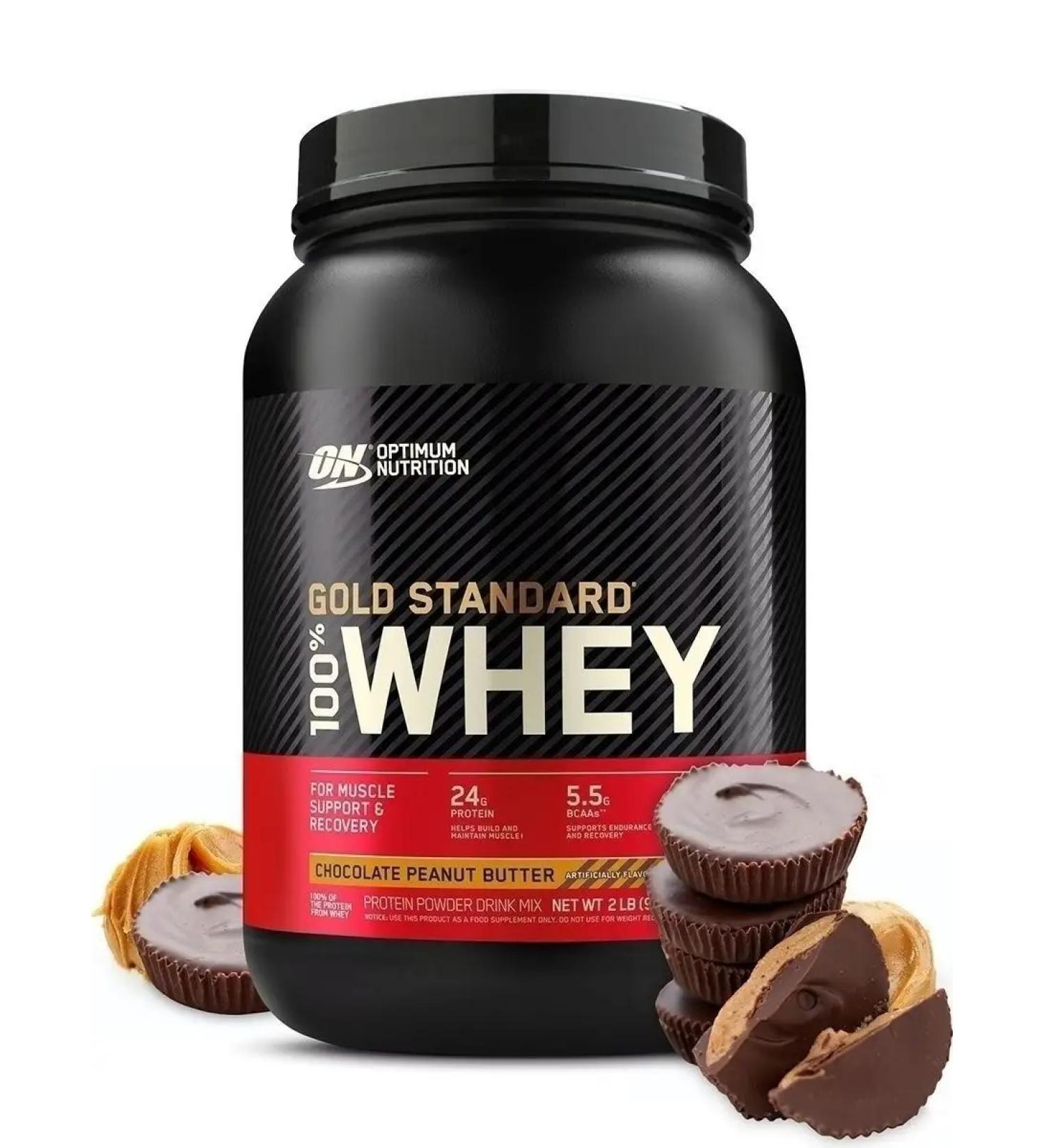 Optimum Nutrition Protein Gold Standard 100% Whey 907 g - chocolate arachis - Buy Online on GoSupps.com