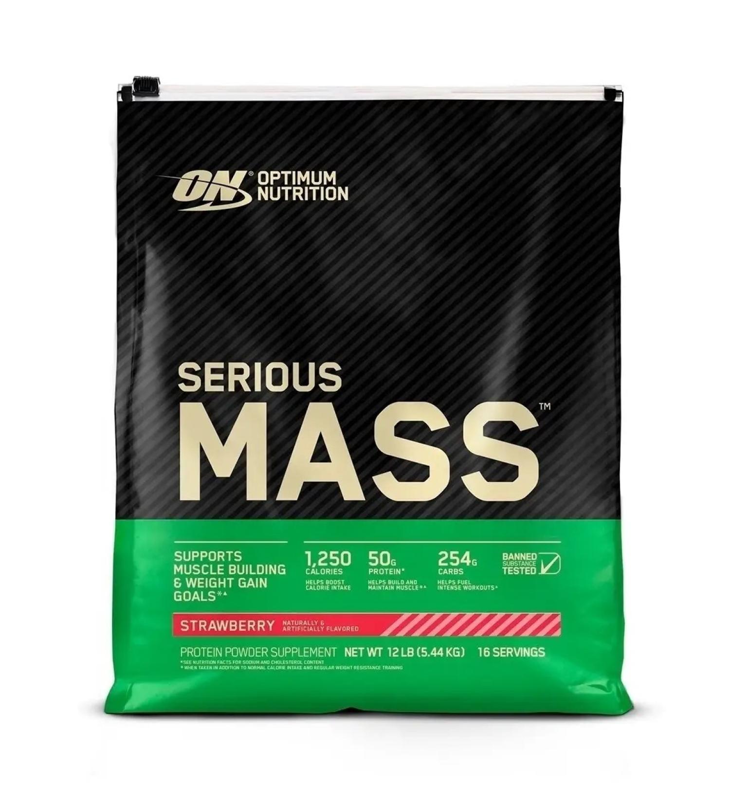 Optimum Nutrition GENER SERIUS MASS 5440 g - strawberries - Buy Online on GoSupps.com