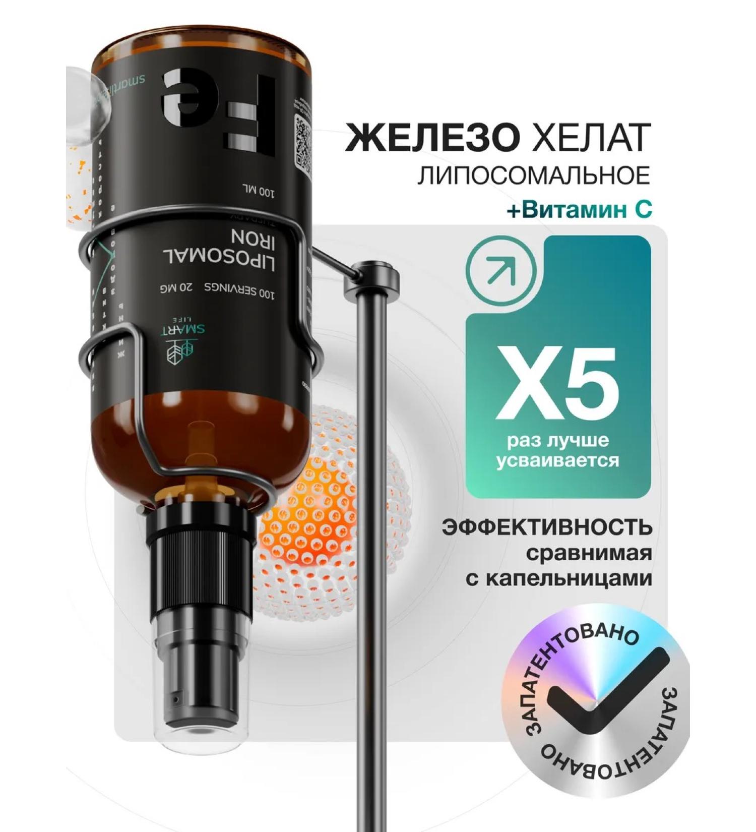 SmartLife Iron Liposomal Bisliticinate Helat against anemia - Buy Online on GoSupps.com