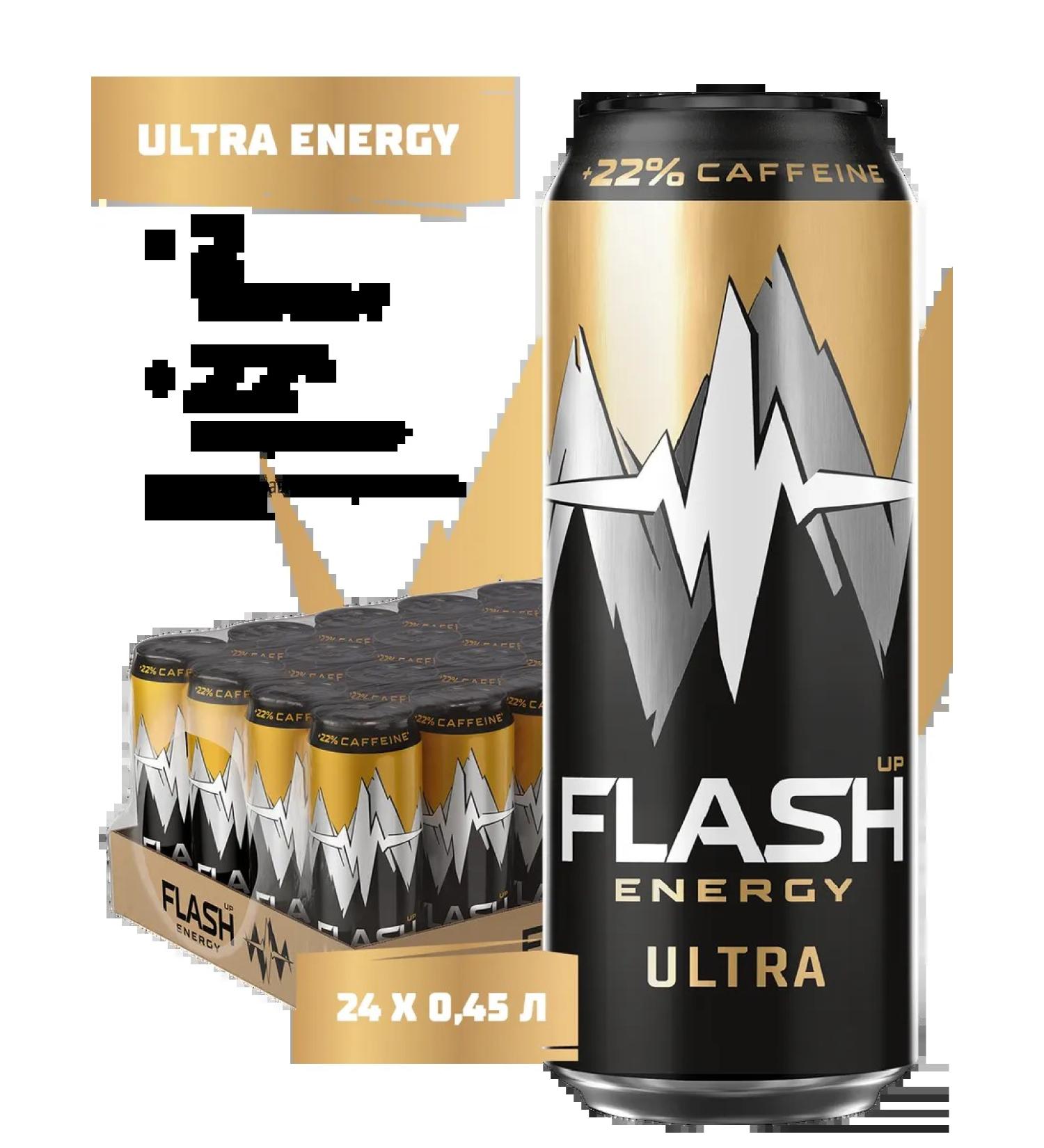 Flash Up Ultra Energy energy 24 banks x 0.45 liters - Buy Online on GoSupps.com