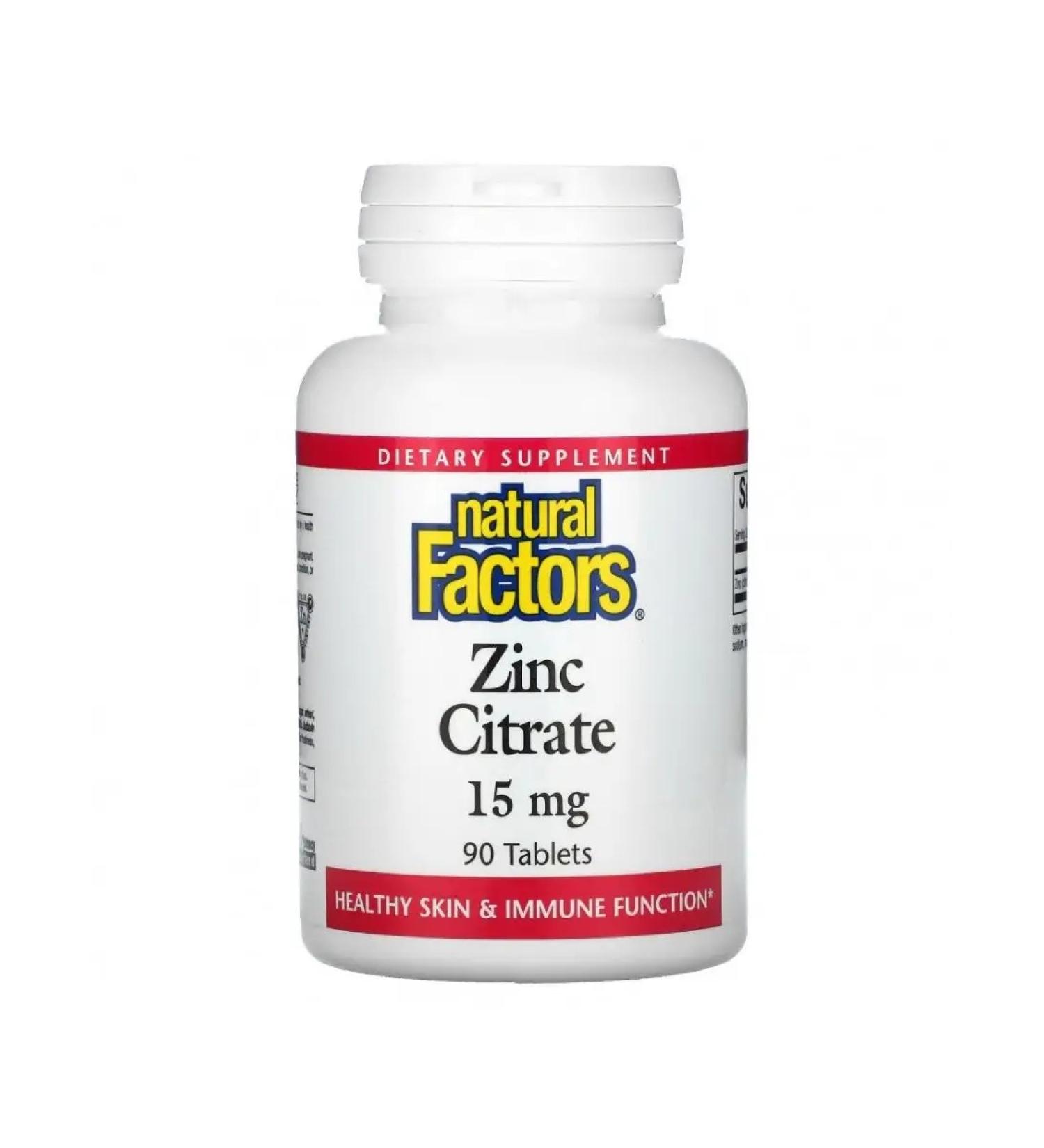 Natural Factors Zinc citrate 15 mg 90 tablets