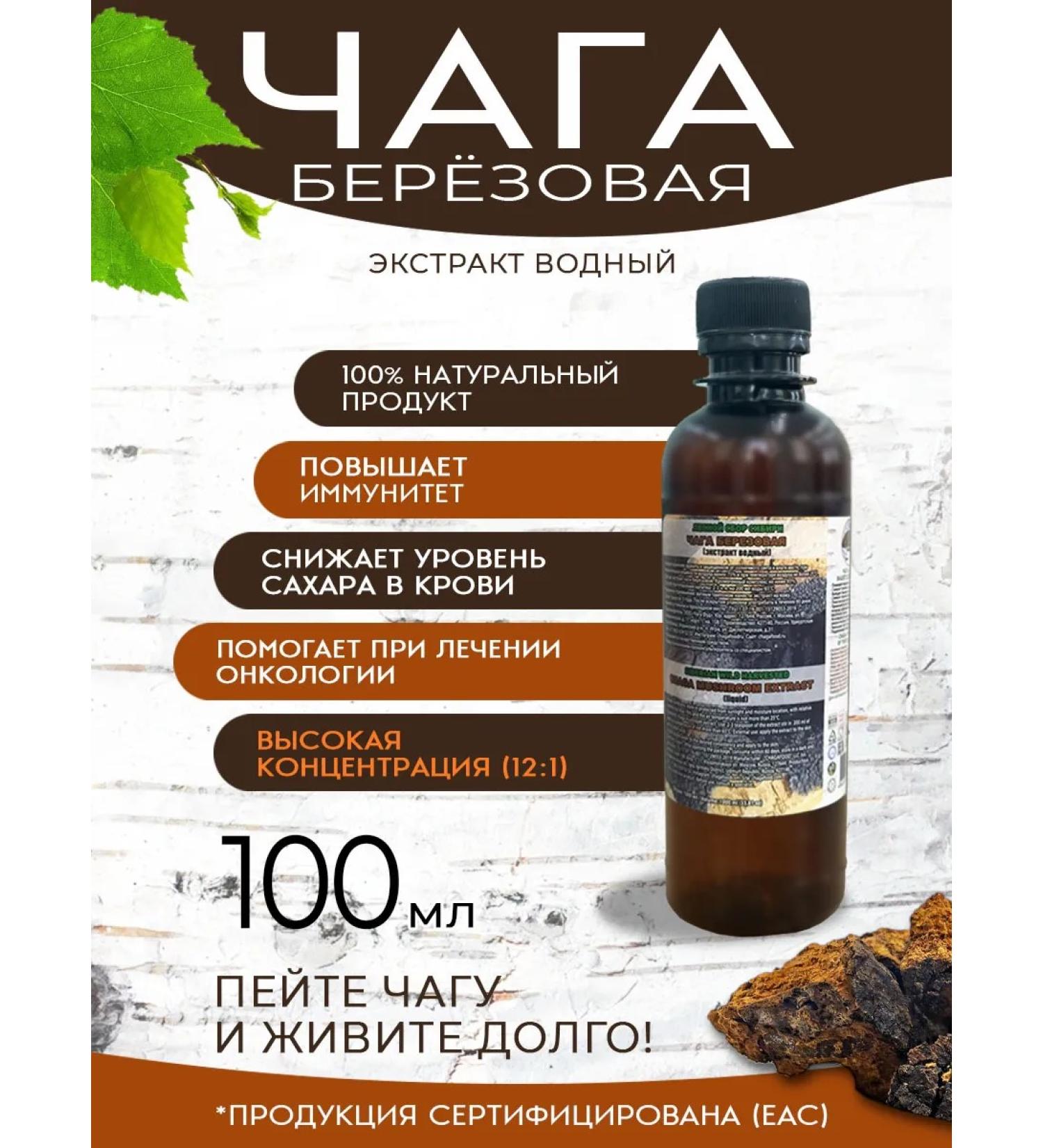 CHAGA FOOD Water -based fluid chaga extract 12 1 100 ml - Buy Online on GoSupps.com