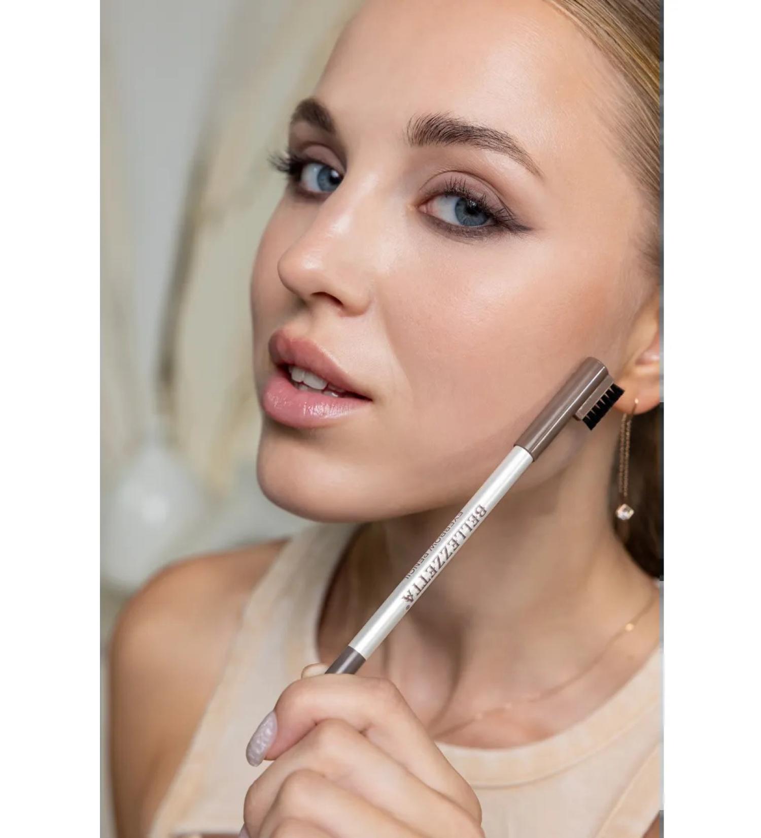 BELLEZZETTA Eyebrow pencil waterproof hard with a brush - Buy Online on GoSupps.com