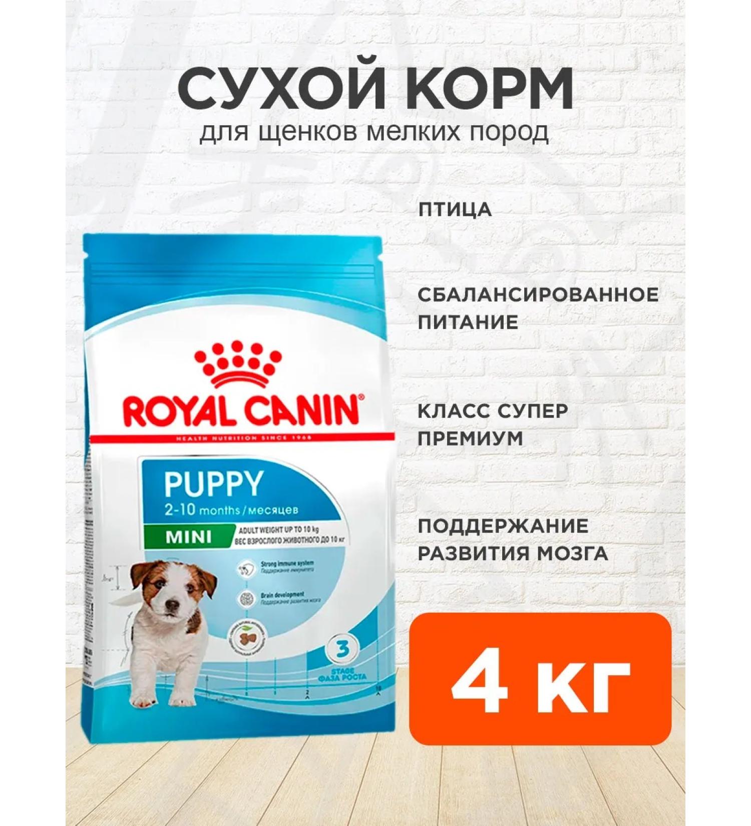 ROYAL CANIN Dry food for dogs of small breeds Mini Puppy 4 kg - Buy Online on GoSupps.com