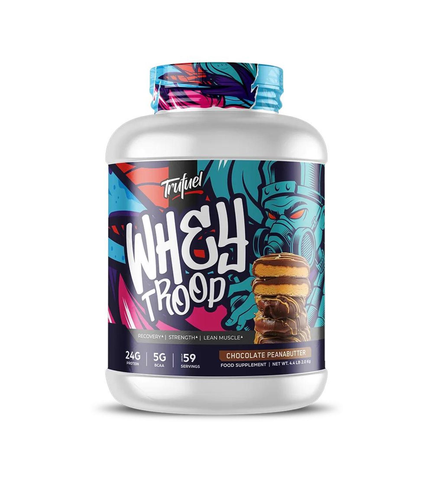 True Fuel Whey Troop 100% Whey Protein & Whey Isolate Blend 59 Servings - Chocolate PeanaButter - 4.4 LB - Buy Online on GoSupps.com