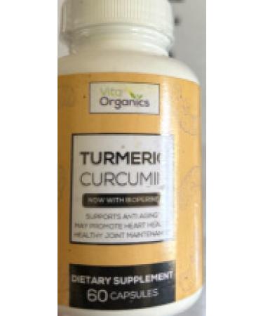 Vita Organics Turmeric Curcumin w/Black Pepper Extract BioPerine for Joint Health Support Mobility Prevent Natural Wear and Tear 60 Veggie Capsules Made in USA - Buy Online on GoSupps.com