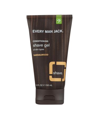 Every Man Jack Shave Gel - All Skin Types - Sandalwood - 5 oz