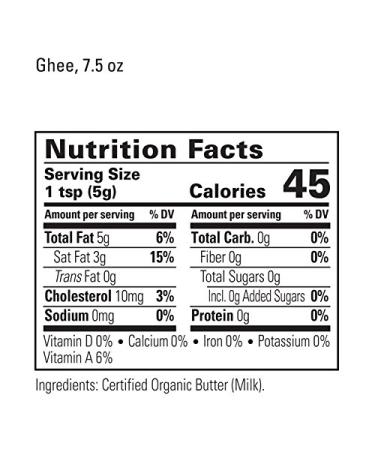 Organic Valley Ghee Clarified Butter 7.5 oz - Pure & Grass-Fed Quality - Buy Online on GoSupps.com