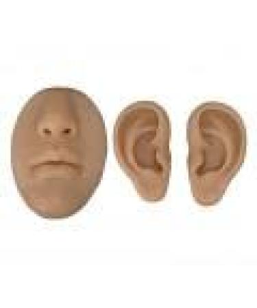 Realistic Silicone Ear Model for Display - Soft Flexible 3D Ear Nose & Mouth - Perfect for Novice Practice Dark Skin Color - Buy Online on GoSupps.com