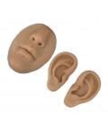 Realistic Silicone Ear Model for Display - Soft Flexible 3D Ear Nose & Mouth - Perfect for Novice Practice Dark Skin Color - Buy Online on GoSupps.com