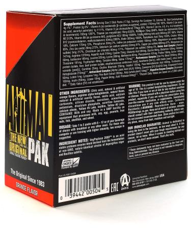 Animal Pak Powder Stick - Orange Flavor - 20 Pack | Energy & Recovery Supplement - Buy Online on GoSupps.com