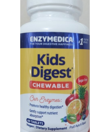 Kids Digest Chewable Digestive Enzymes Fruit Punch 60 Chewable Tablets