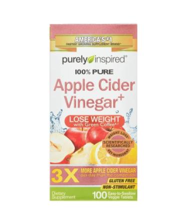 Purely Inspired Apple Cider Vinegar+ | 100 Easy-Swallow Veggie Tablets for Digestive Health - Buy Online on GoSupps.com