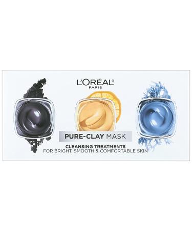 Pure-Clay Face Mask Set by L'Oreal | Charcoal  Yuzu Lemon & Seaweed Combo - Buy Online on GoSupps.com