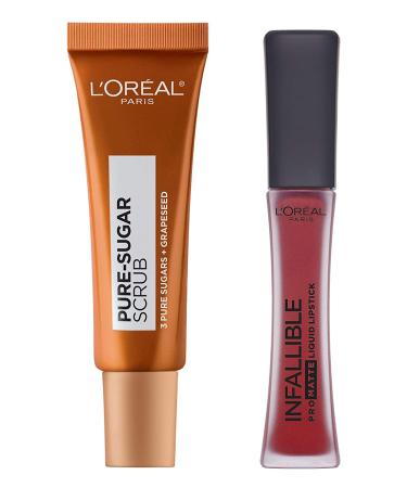 L'Oreal Skin Care Red Lip Prep Kit - Pure Sugar Lip Scrub Matador - Buy Online on GoSupps.com