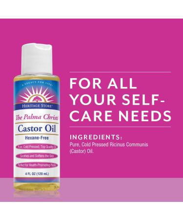 Heritage Store Castor Oil - Palma Christi 4 fl oz | Organic & Cold-Pressed - Buy Online on GoSupps.com
