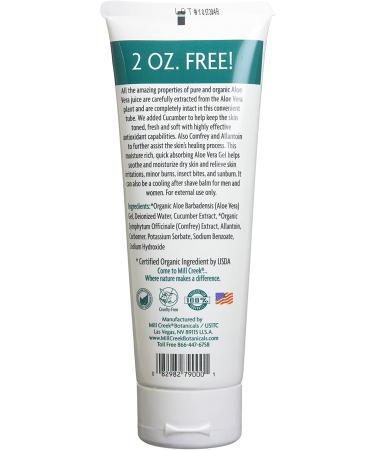 Mill Creek Botanicals Aloe Vera Gel 99% â€“ Soothing 8 fl oz (236 ml) for Skin Relief - Buy Online on GoSupps.com