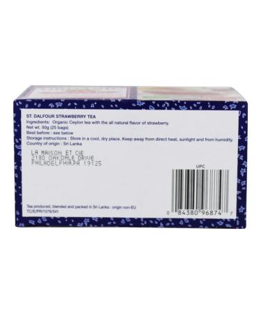St. Dalfour Organic Strawberry Tea - 25 Envelopes (1.75 oz) - Premium Herbal Tea - Buy Online on GoSupps.com