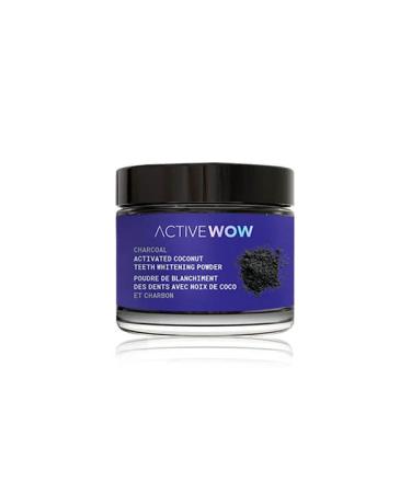 Active Wow 24K White All Natural Teeth Whitening Charcoal Powder Activated Coconut 20 g
