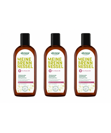Alkmene hair balm with organic nettle - hair water with provitamin B5 for sensitive scalp & fine hair - hair care vegan without silicone parabens mineral oil SLS & SLES in a 3 -pack (3x 250 ml) 3 pieces