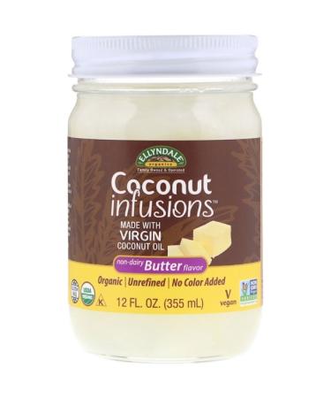 Now Foods Ellyndale Naturals Coconut Infusions Non-Dairy Butter Flavor 12 fl oz (355 ml)