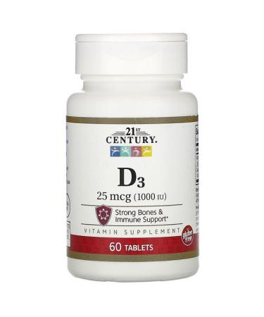 21st Century D3 25 mcg (1000 IU) 60 Tablets