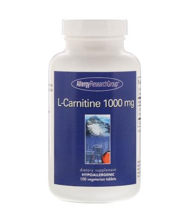 Allergy Research Group L-Carnitine 1000 mg 100 Vegetarian Tablets