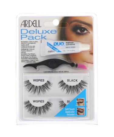 Ardell Deluxe Pack Wispies Lashes with Applicator and Eyelash Adhesive 1 Set