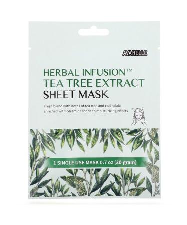 Avarelle Herbal Infusion Tea Tree Extract Beauty Sheet Mask 1 Sheet 0.7 oz (20 g)
