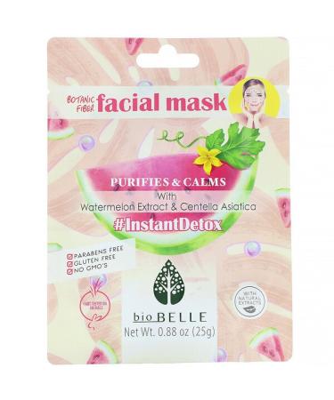 Biobelle Botanic Fiber Facial Mask Purifies & Calms #InstantDetox  1 Sheet 0.88 oz (25 g)