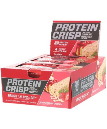 BSN Protein Crisp Strawberry Crunch 12 bars 2.01 oz (57 g) Each
